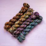 Hand dyed yarn bundle 4ply