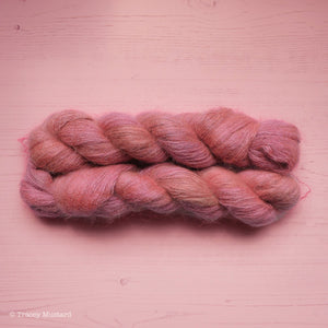 Hand dyed rose gold mohair