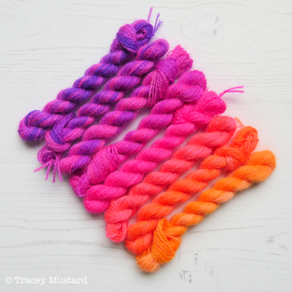 Neon Sunset Embroidery Yarn Bundle // RTS