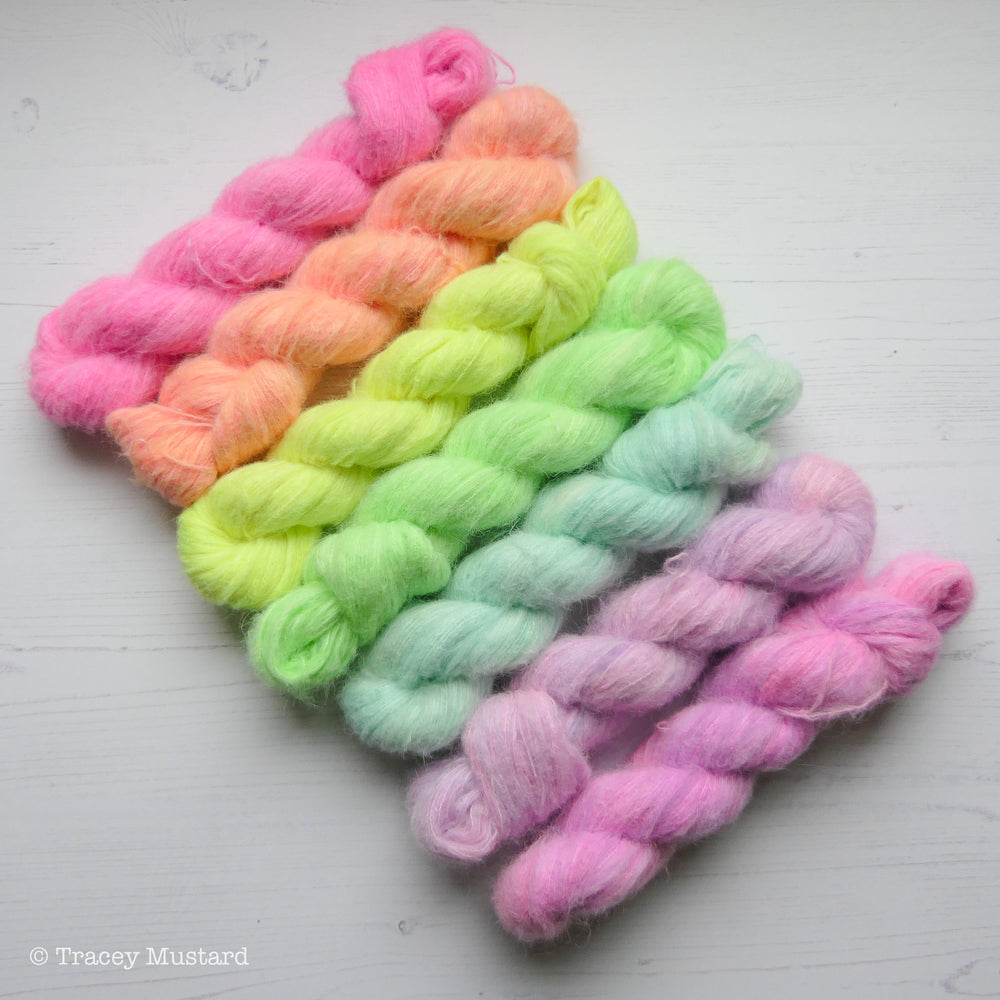 Neon Pastels Suri Silk Lace Rainbow Bundle // 7 x 50g