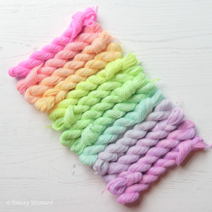 Neon Pastels Baby Alpaca Lace Rainbow Bundle // 13 colours // 5g & 10g // RTS
