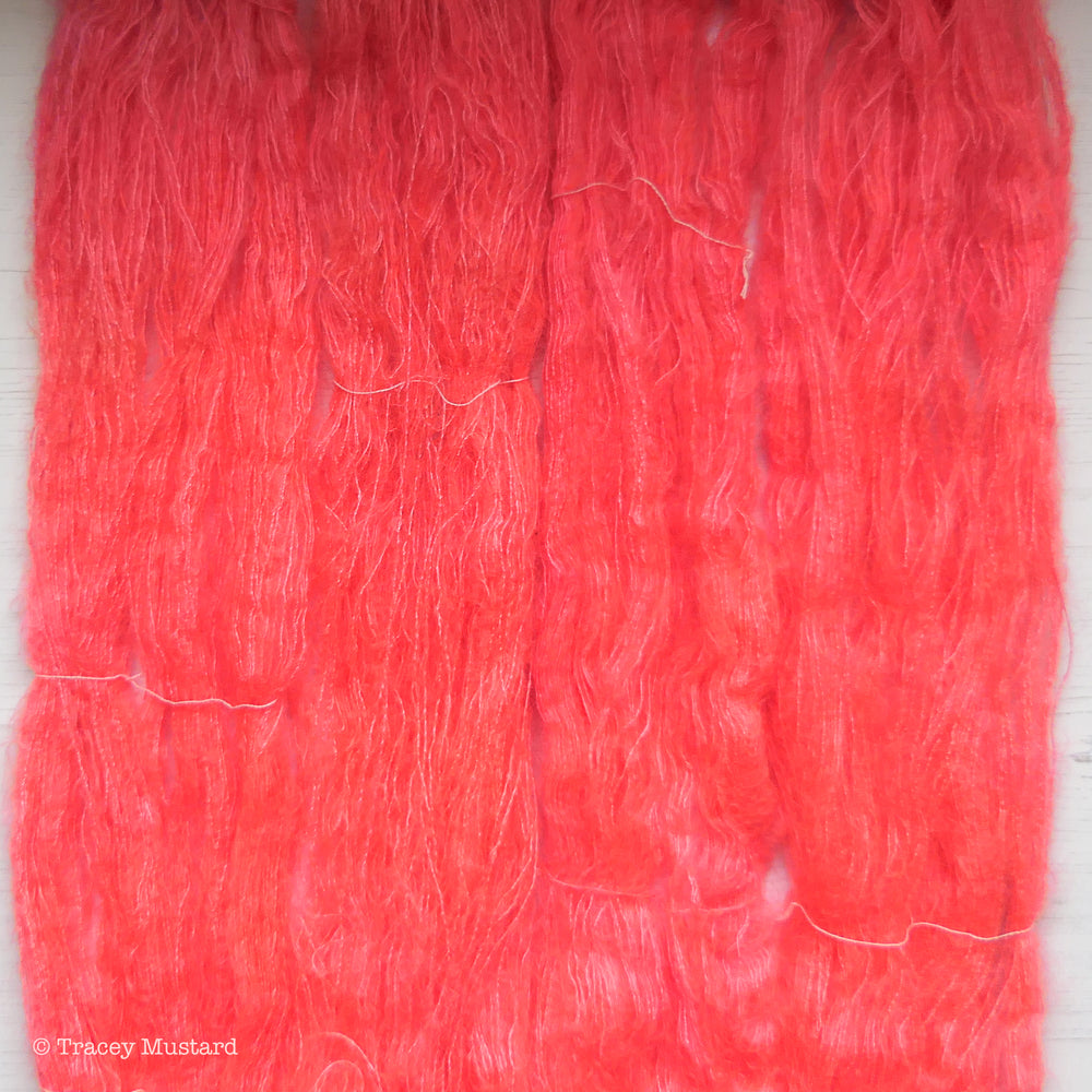 Insane Neon Coral Pink Mohair